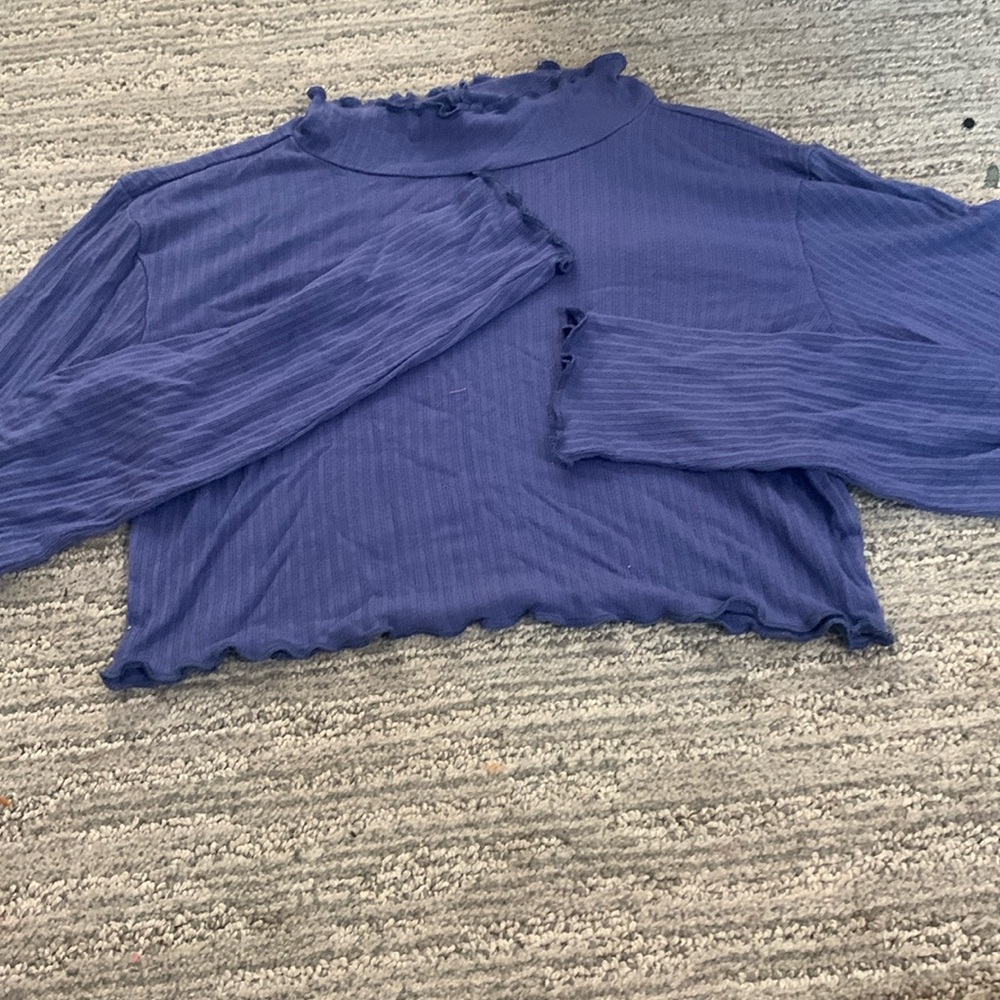 purple cropped turtle neck